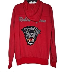 Robin Jeans Panther Zip Up Hoodie Size M